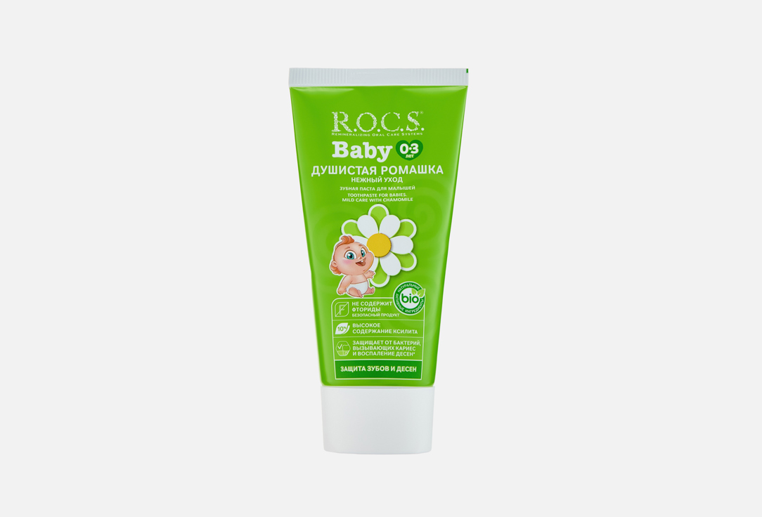R.O.C.S Toothpaste for Babies 0–3 Years Mild Care with Camomile 45 g R.O.C.S Toothpaste for Babies 0–3 Years Mild Care with Camomile