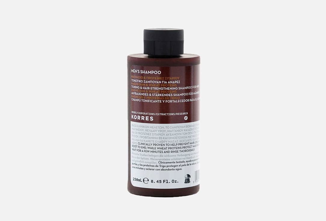 Korres Mag & Wheat Toning & Hair-Strengthening Shampoo Men's Shampoo 250 ml Korres Mag & Wheat Toning & Hair-Strengthening Shampoo Men's Shampoo