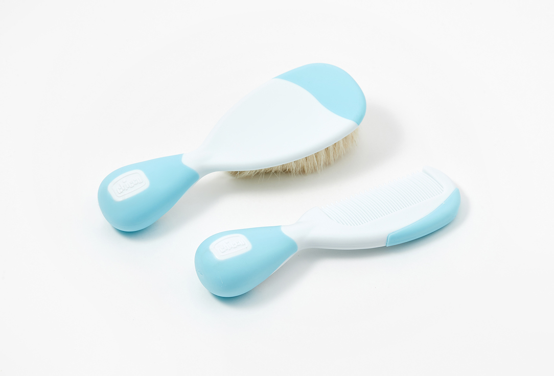 CHICCO Baby Haircare Accessories Baby Moments Light Blue Brush & Comb