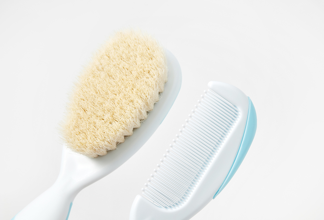 CHICCO Baby Haircare Accessories Baby Moments Light Blue Brush & Comb