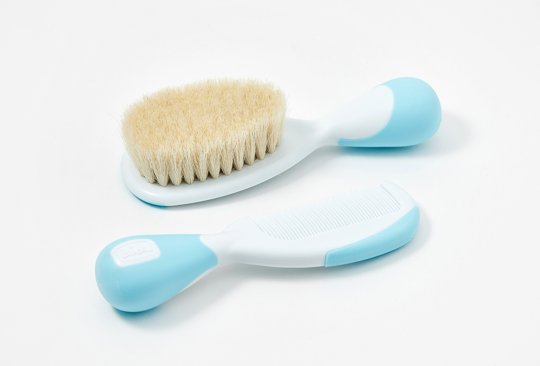 CHICCO Baby Haircare Accessories Baby Moments Light Blue Brush & Comb