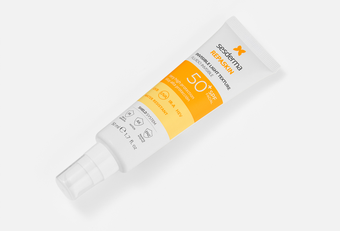 Sesderma Water-resistant face light sunscreen SPF50+ Repaskin Invisible Fluid 50 ml Sesderma Water-resistant face light sunscreen SPF50+ Repaskin Invisible Fluid