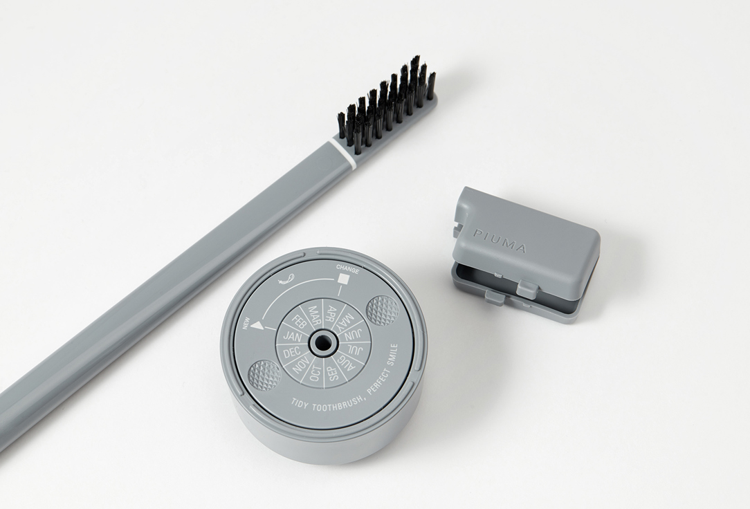 PIUMA Medium toothbrush with stand ASPHALT GREY 1 pcs PIUMA Medium toothbrush with stand ASPHALT GREY