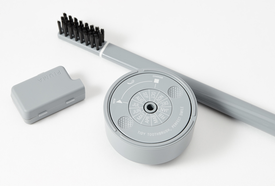 PIUMA Soft toothbrush with stand ASPHALT GREY 1 pcs PIUMA Soft toothbrush with stand ASPHALT GREY
