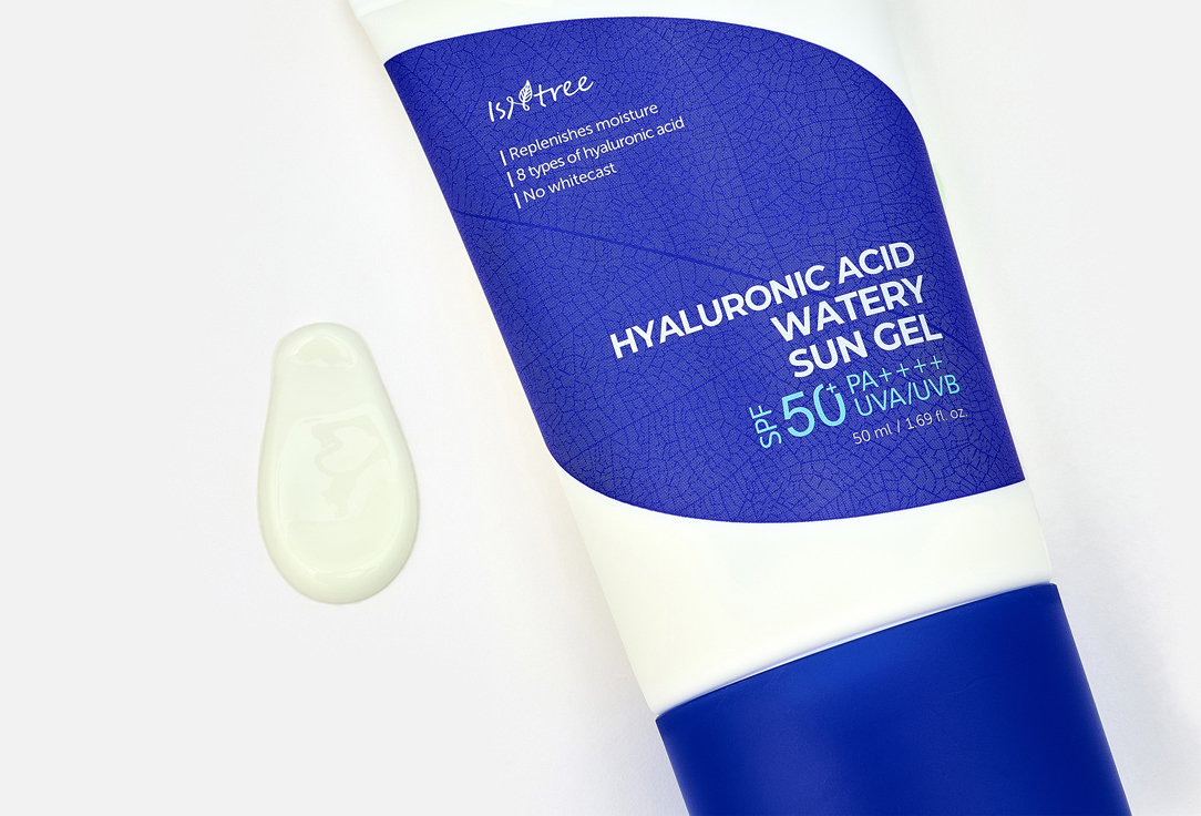 IsNtree Солнцезащитный увлажняющий гель для лица SPF 50+ HYALURONIC ACID WATERY SUN GEL