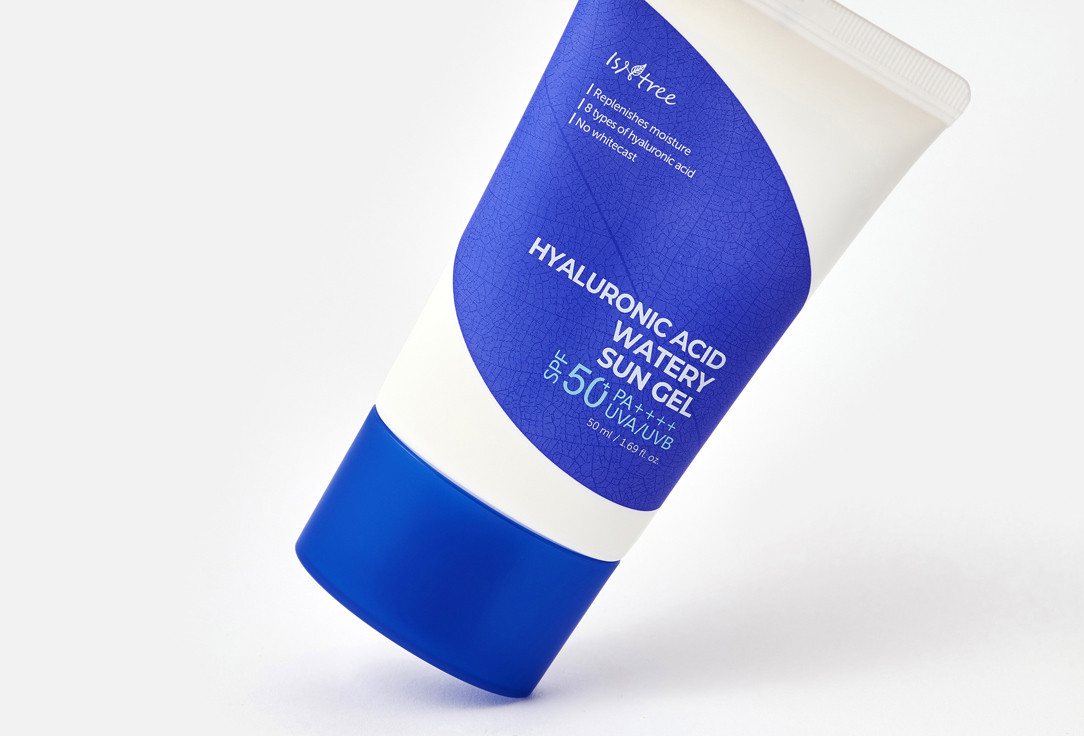 IsNtree Солнцезащитный увлажняющий гель для лица SPF 50+ HYALURONIC ACID WATERY SUN GEL
