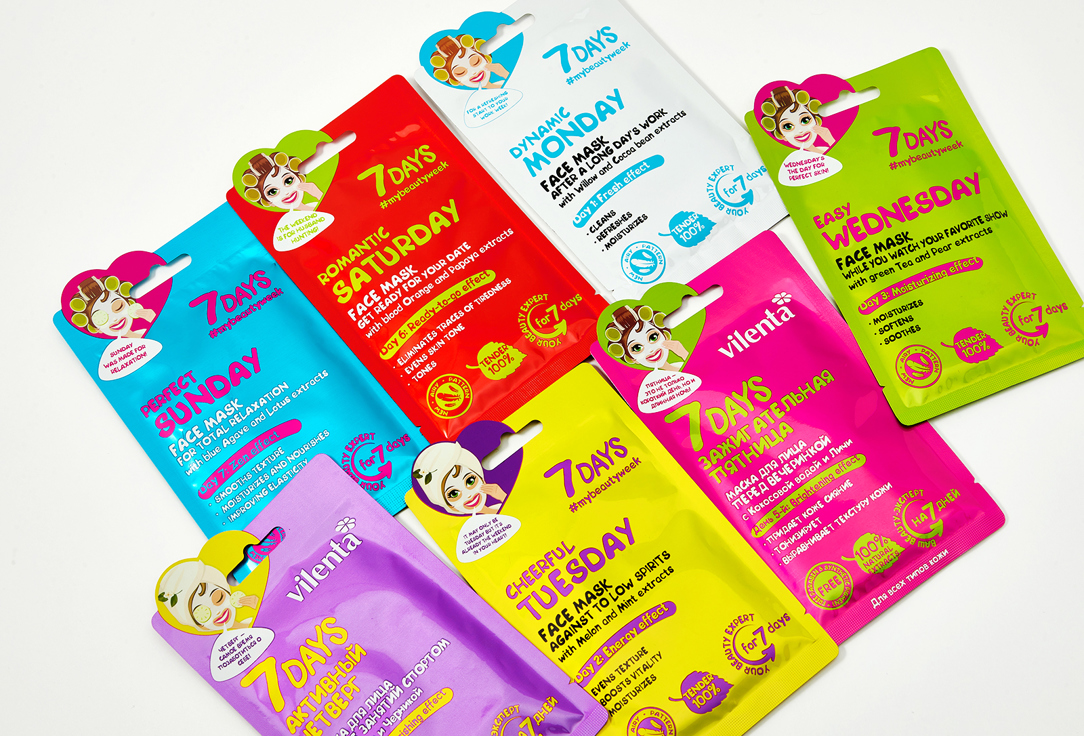 7DAYS Face Sheet Masks Set Beauty Week