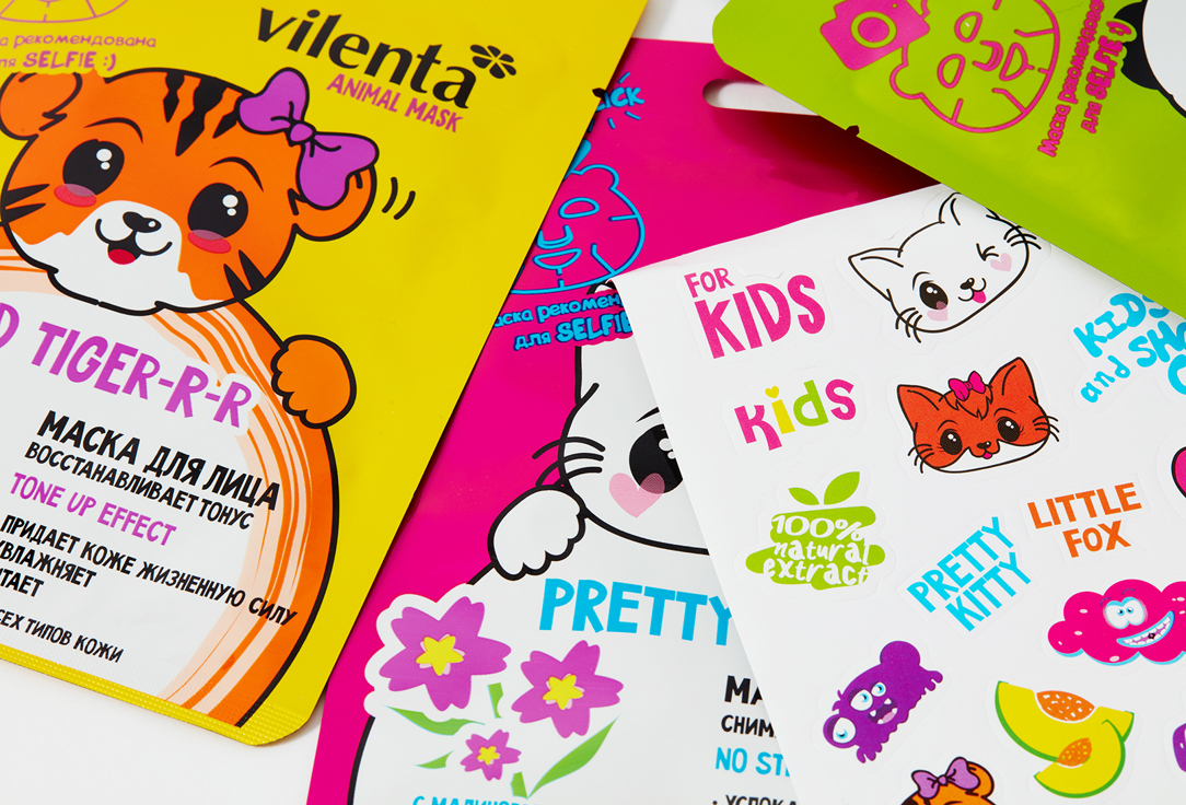 7DAYS Face Sheet Masks Set Pretty Kitty FUNNY BEAUTY SET