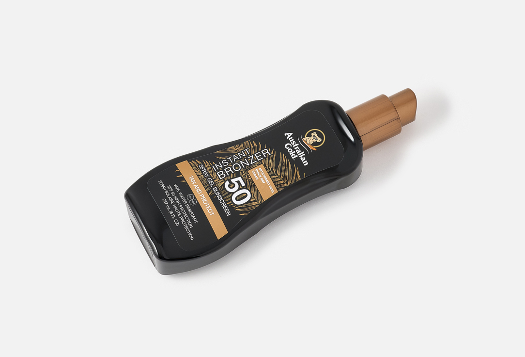 Australian Gold Sunscreen spray gel bronzer SPF50 Instant Bronzer