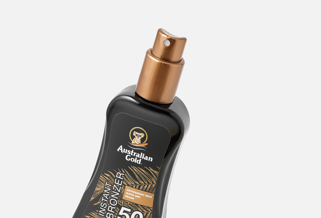 Australian Gold Sunscreen spray gel bronzer SPF50 Instant Bronzer