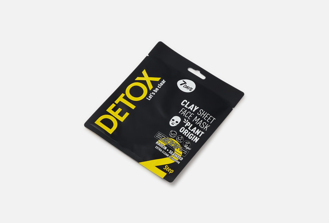 7DAYS Pore Cleansing Clay Face Sheet Mask DETOX 1 pcs 7DAYS Pore Cleansing Clay Face Sheet Mask DETOX