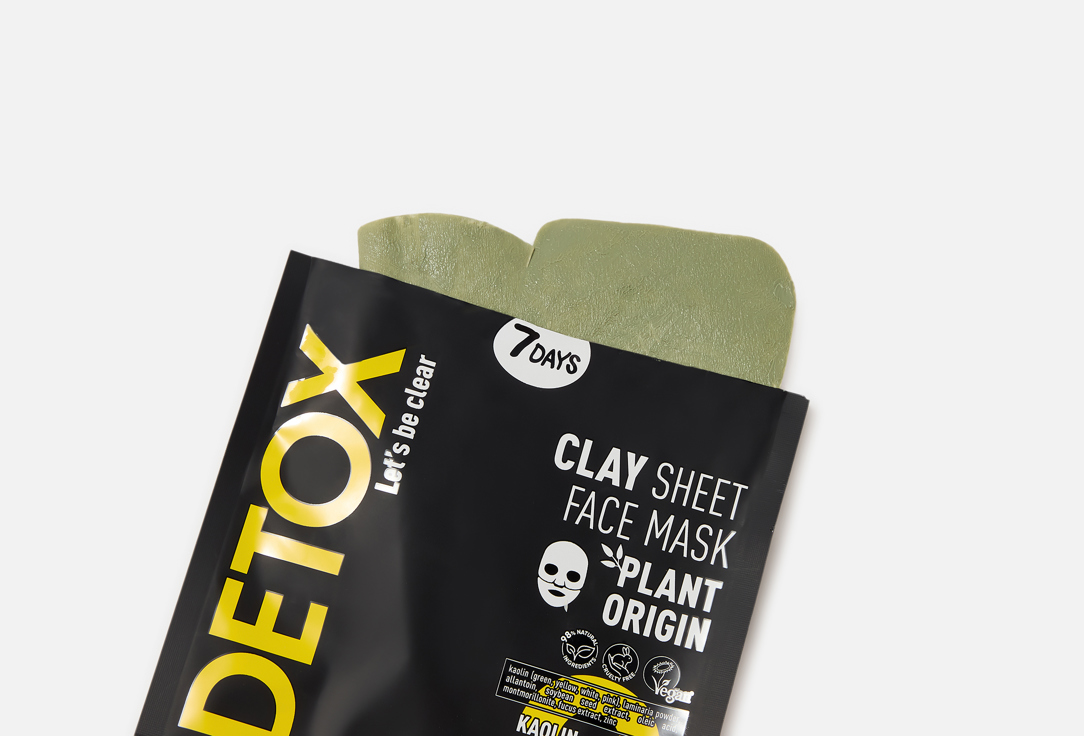 7DAYS Pore Cleansing Clay Face Sheet Mask DETOX 1 pcs 7DAYS Pore Cleansing Clay Face Sheet Mask DETOX