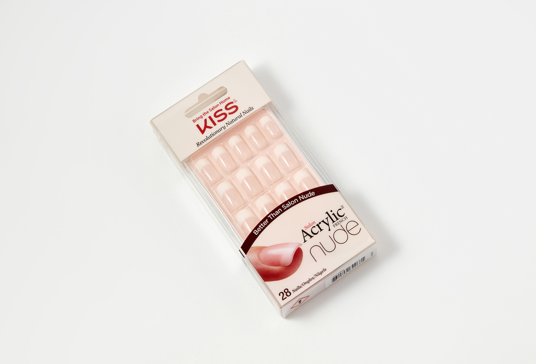 KISS NEW YORK Professional False Nails with Glue salon Acrylic Nude French