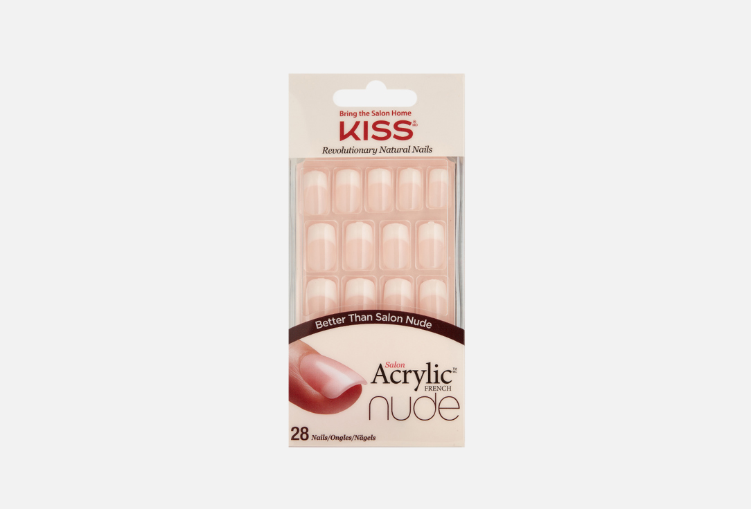 KISS NEW YORK Professional False Nails with Glue salon Acrylic Nude French