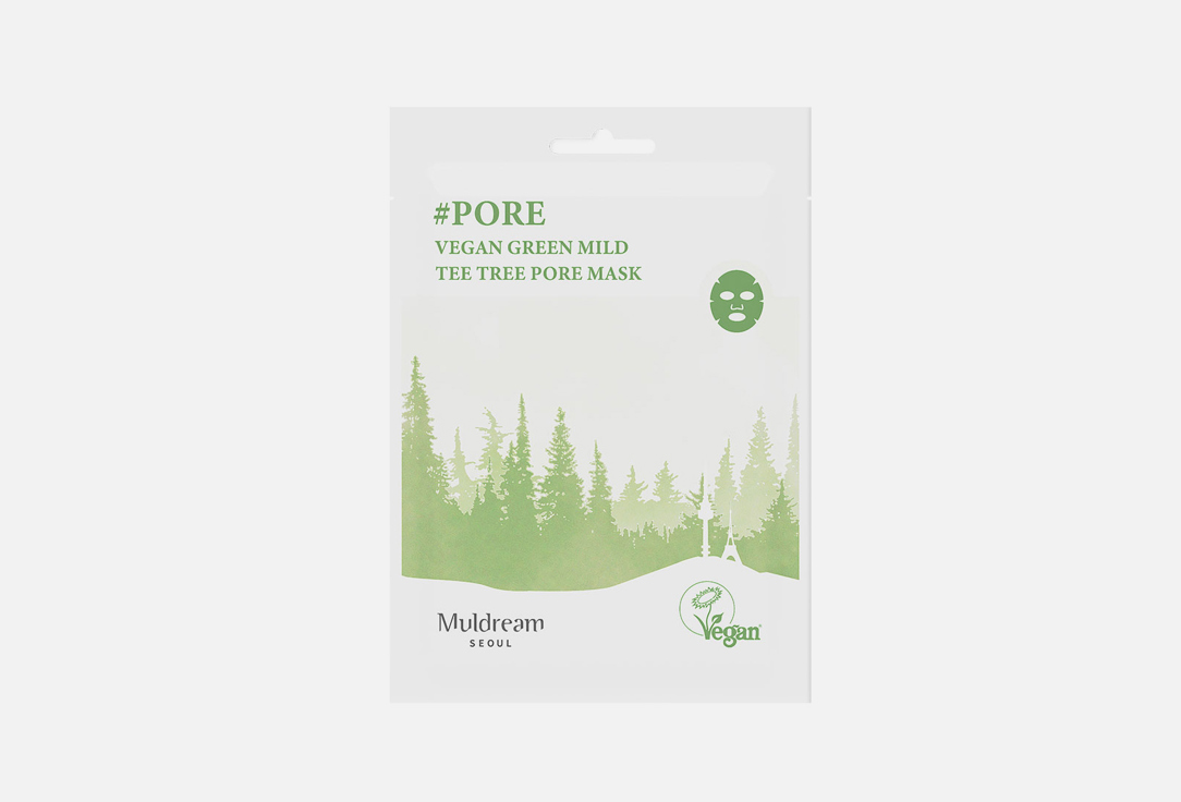 Muldream Refreshing & Poremizing Face Sheet Mask Tee Tree 1 pcs Muldream Refreshing & Poremizing Face Sheet Mask Tee Tree