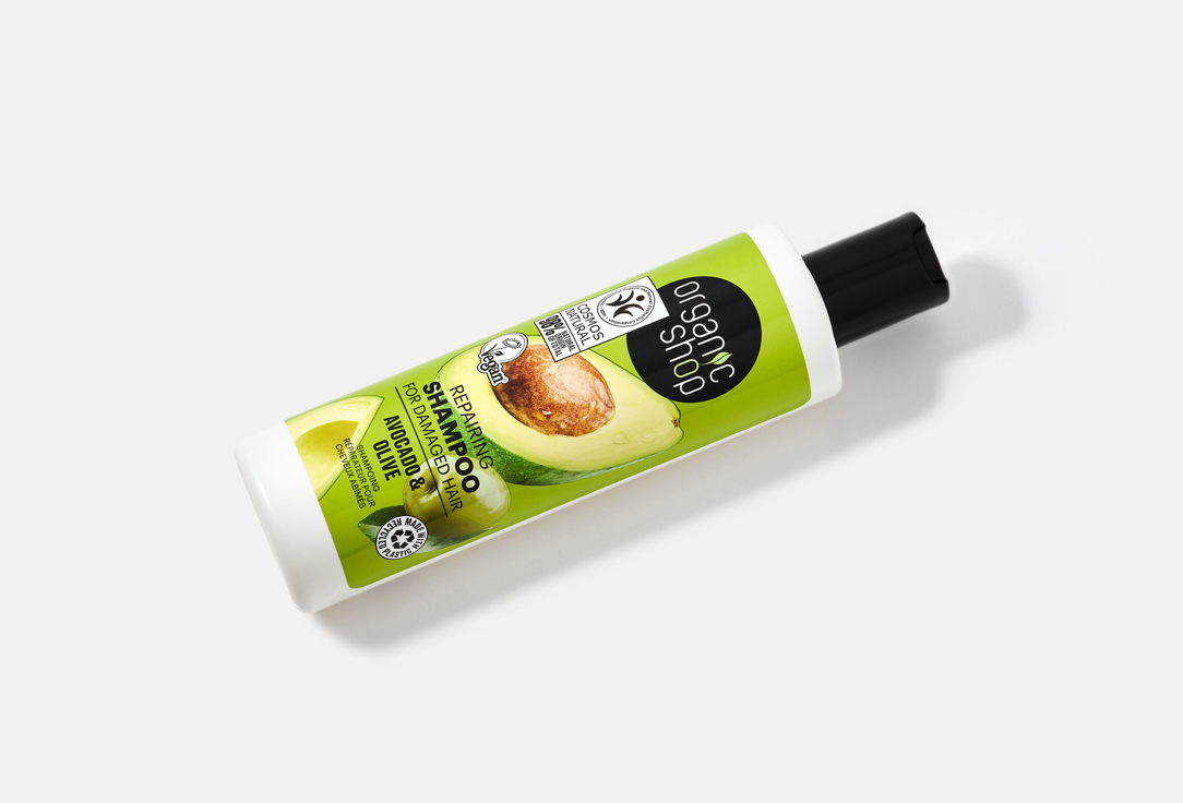 Organic Shop Repairing Shampoo For Damaged Hair Avocado & Olive 280 ml Organic Shop Repairing Shampoo For Damaged Hair Avocado & Olive