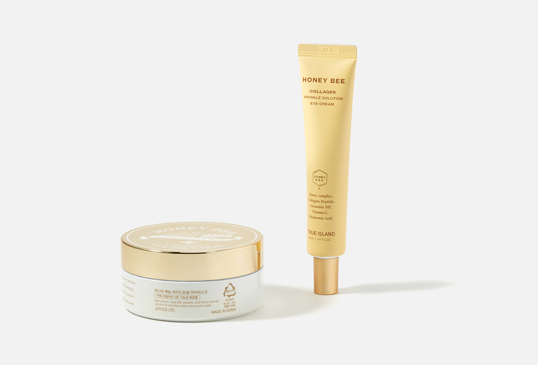 True Island Hydrogel Mask and Eye Cream Set Honey bee eye solution
