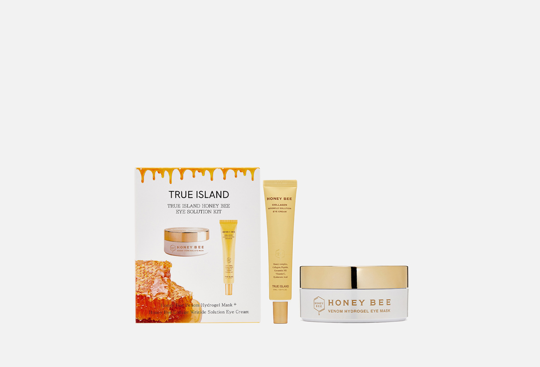 True Island Hydrogel Mask and Eye Cream Set Honey bee eye solution