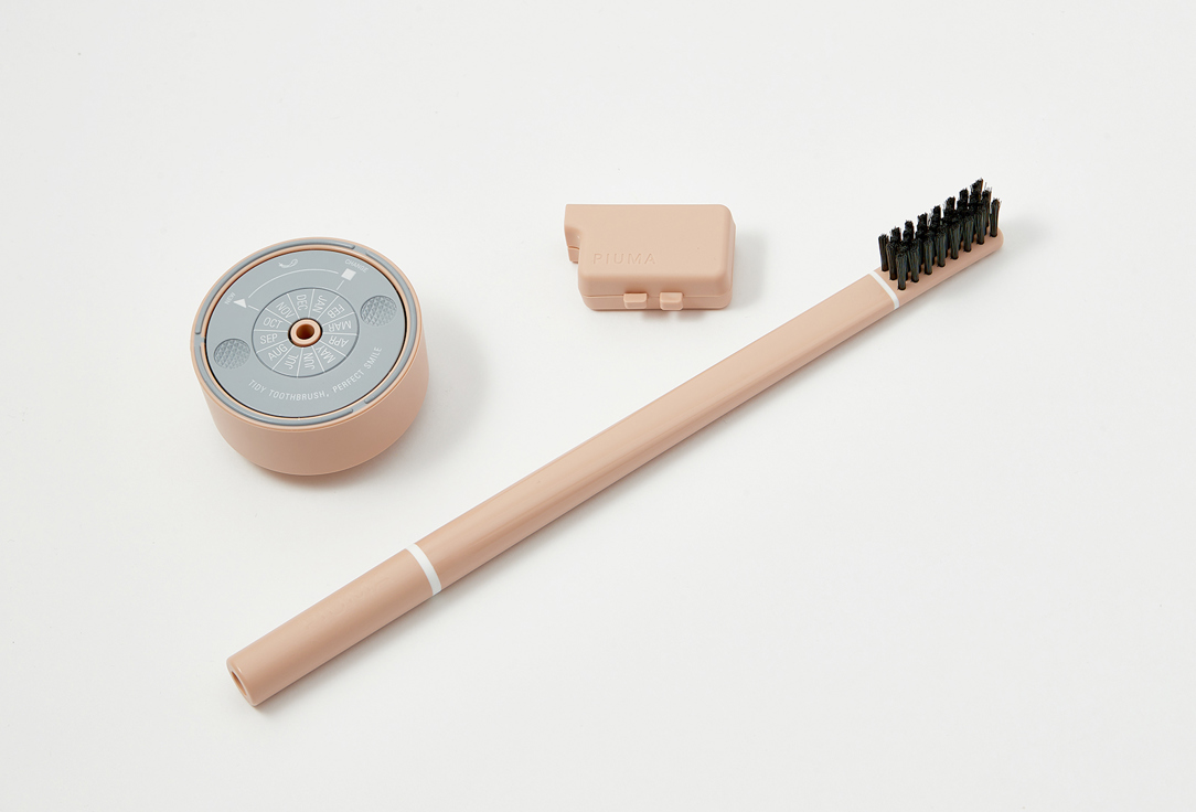 PIUMA Soft toothbrush with stand NUDE ROSE 1 pcs PIUMA Soft toothbrush with stand NUDE ROSE
