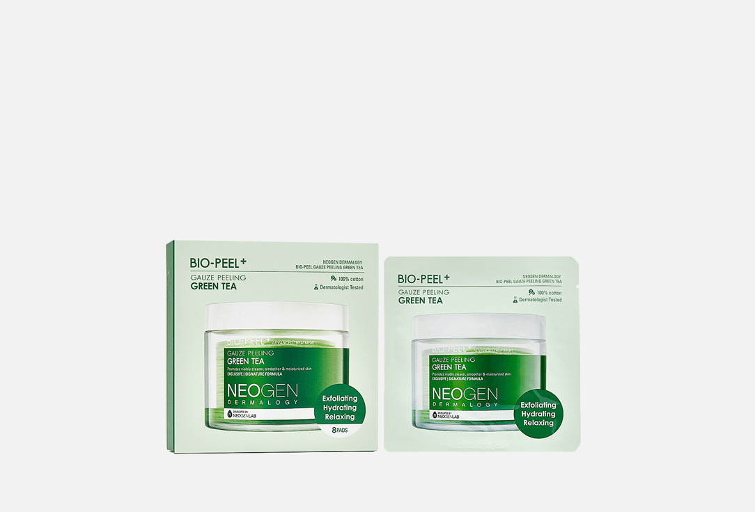 Neogen Moisturizing Face Peeling Pads with Green Tea Bio peel gauze peeling green tea 8 pcs Neogen Moisturizing Face Peeling Pads with Green Tea Bio peel gauze peeling green tea