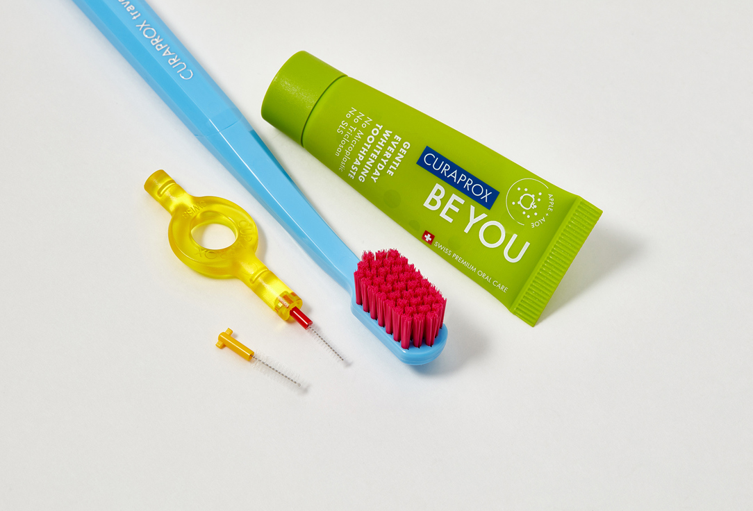Curaprox Toothbrush, toothpaste and interdental brushe Set Travel set orange