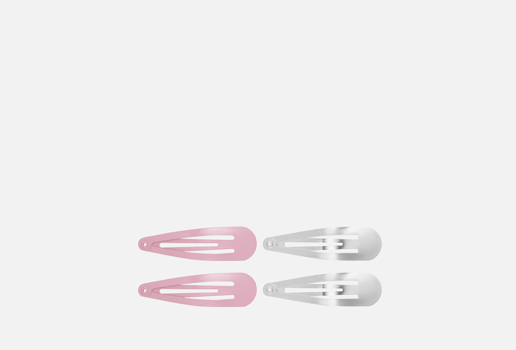 Snap clips 4 Rose & silver