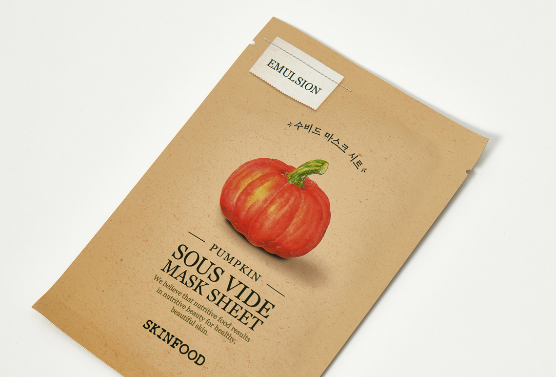 SKINFOOD Nourishing smoothing facial sheet mask Pumpkin Sous Vide Mask Sheet 1 pcs SKINFOOD Nourishing smoothing facial sheet mask Pumpkin Sous Vide Mask Sheet