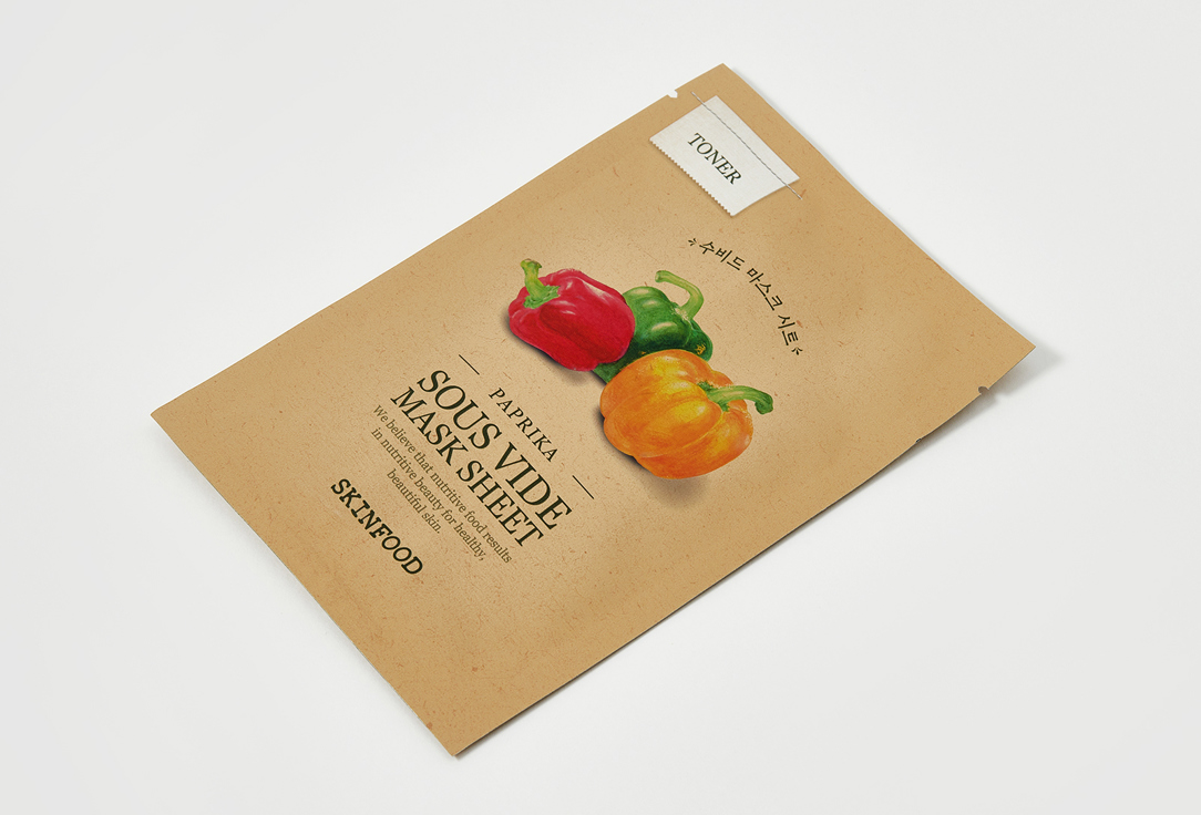 SKINFOOD Brightening revitalizing facial sheet mask Paprika Sous Vide Mask Sheet 1 pcs SKINFOOD Brightening revitalizing facial sheet mask Paprika Sous Vide Mask Sheet