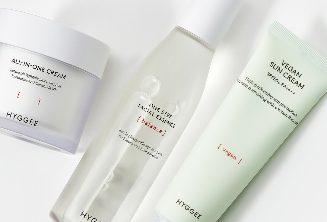 HYGGEE Face essence, Face cream, Sun cream set One step routine