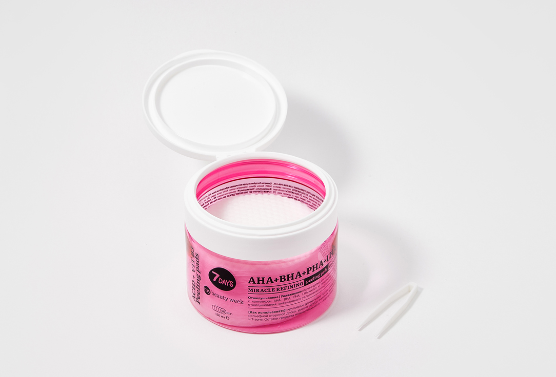 7DAYS Exfoliating & Moisturizing Face Pads AHA+BHA+PHA+LHA