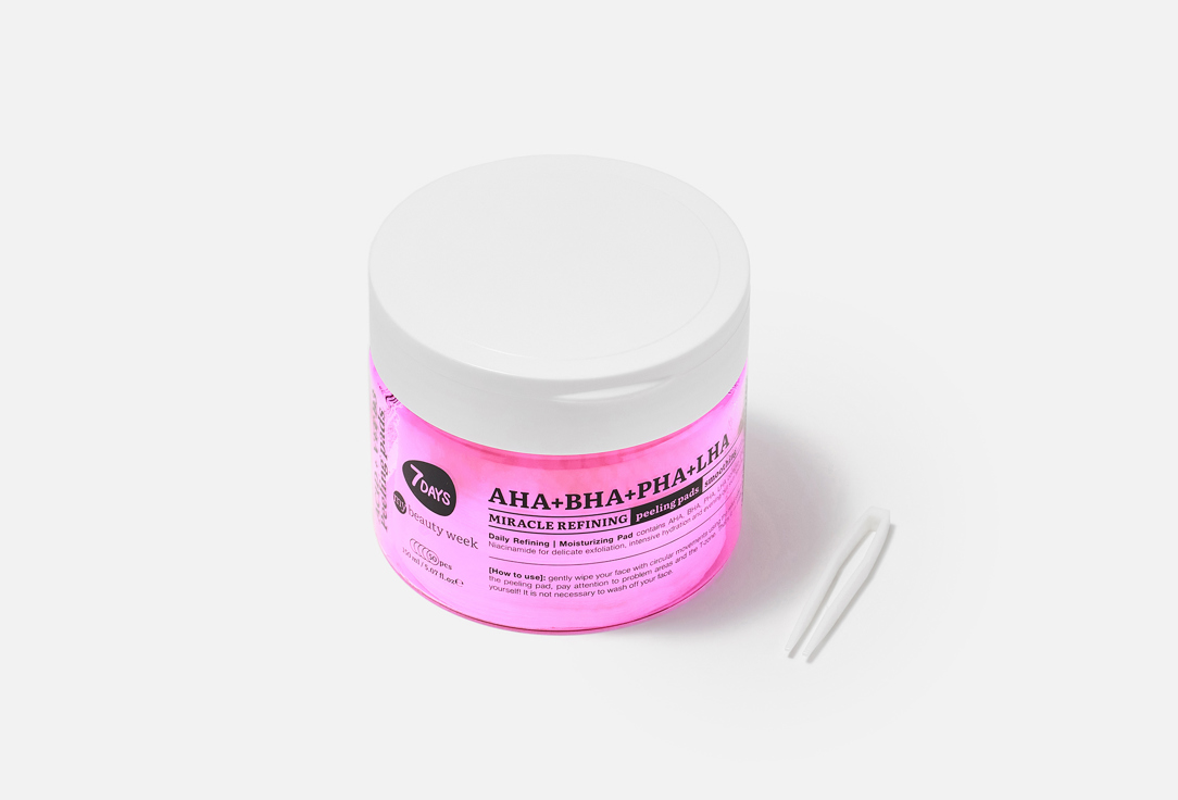 7DAYS Exfoliating & Moisturizing Face Pads AHA+BHA+PHA+LHA