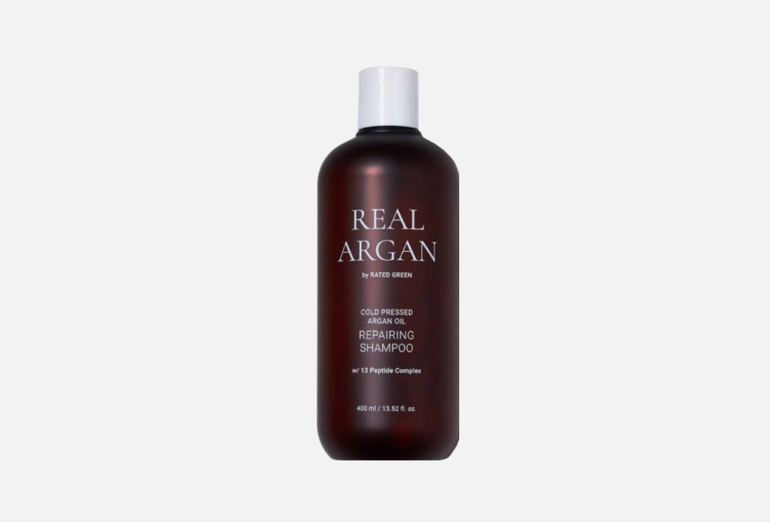 RATED GREEN Restoring & Smoothing Shampoo REAL ARGAN Cold Pressed Argan Oil Repairing Shampoo 400 ml RATED GREEN Restoring & Smoothing Shampoo REAL ARGAN Cold Pressed Argan Oil Repairing Shampoo