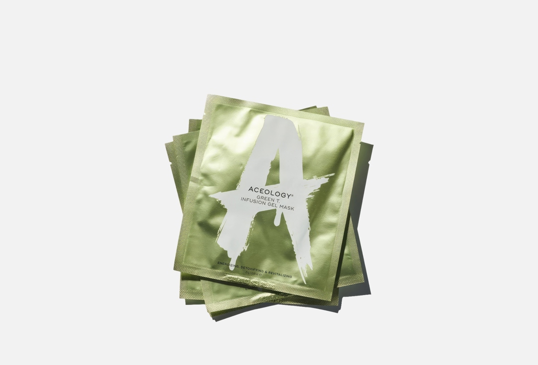 Aceology Detoxifying & reviatilizing face gel mask set Green t. infusion 4 pcs Aceology Detoxifying & reviatilizing face gel mask set Green t. infusion