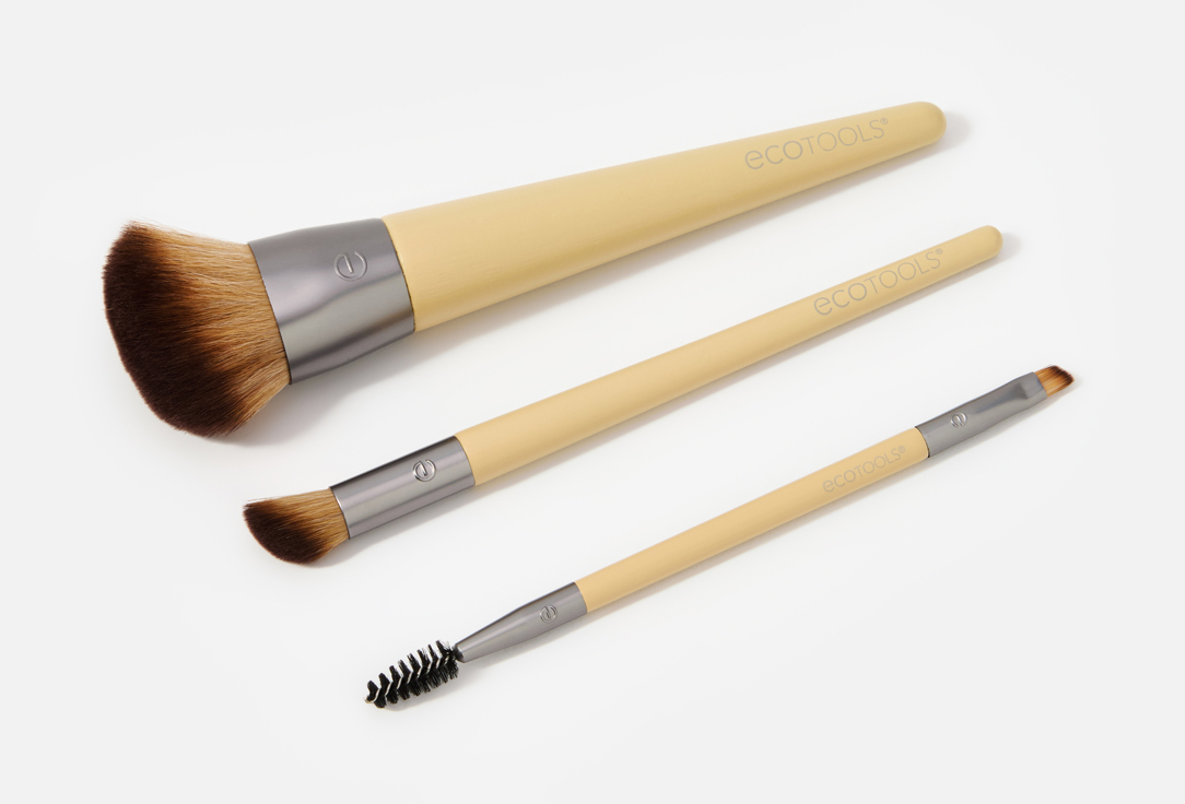 EcoTools Makeup Brush Set New Natural Conceal, Enhance, & Sculpt Trio