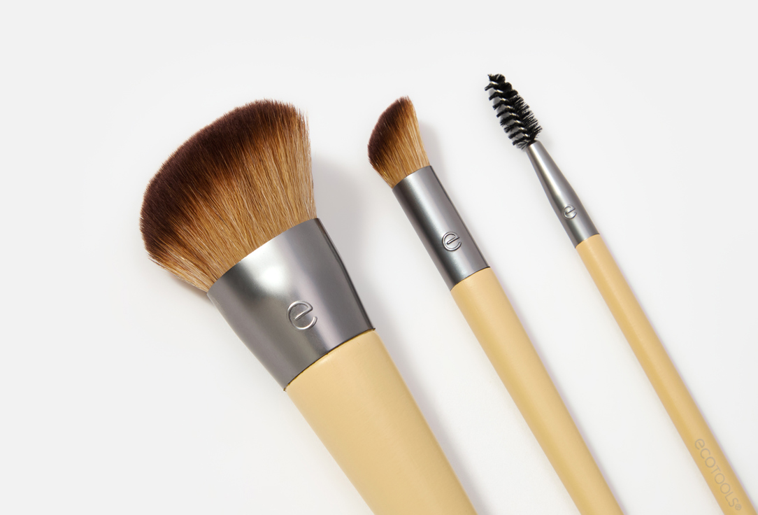 EcoTools Makeup Brush Set New Natural Conceal, Enhance, & Sculpt Trio