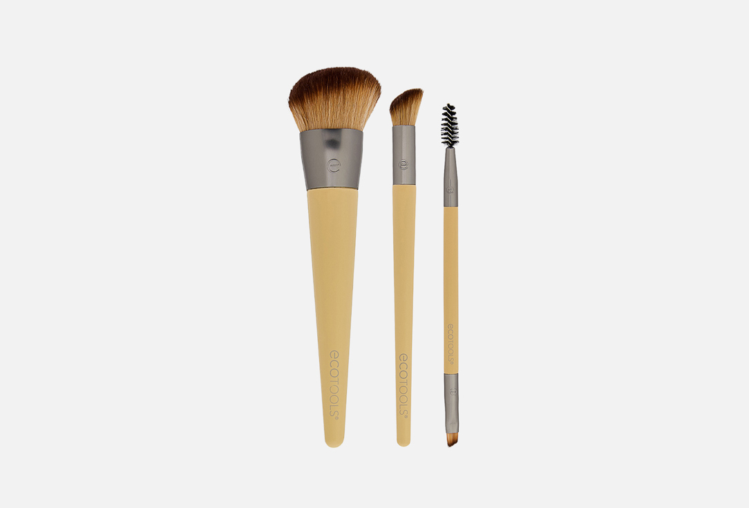 EcoTools Makeup Brush Set New Natural Conceal, Enhance, & Sculpt Trio
