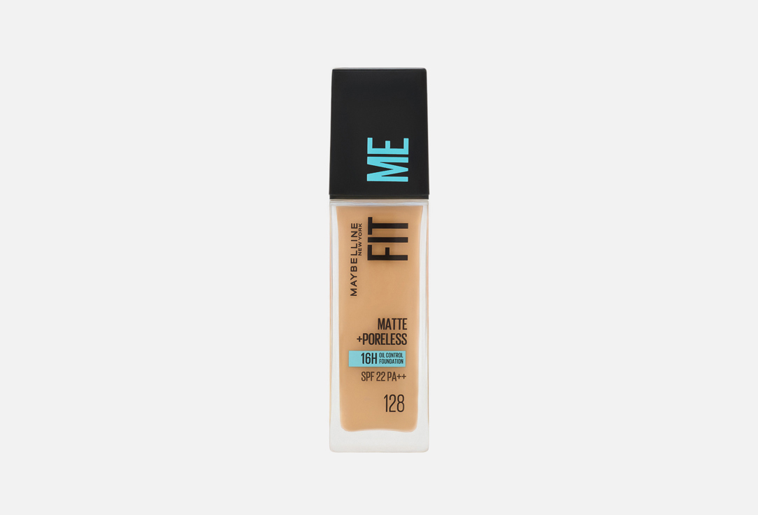Maybelline New York Matte Foundation SPF 22 Fit Me Matte & Poreless 128, Warm nude 30 ml Maybelline New York Matte Foundation SPF 22 Fit Me Matte & Poreless