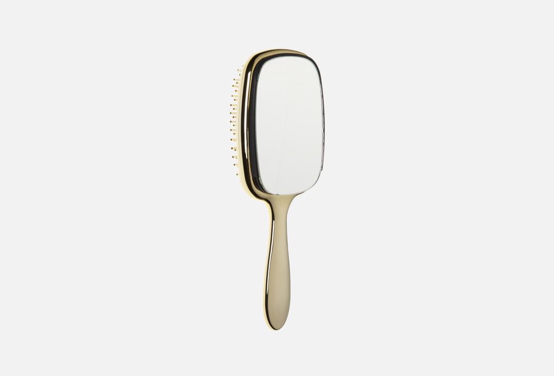 Janeke Paddle Hair Brush Hairbrush with Mirror Golden Janeke Paddle Hair Brush Hairbrush with Mirror
