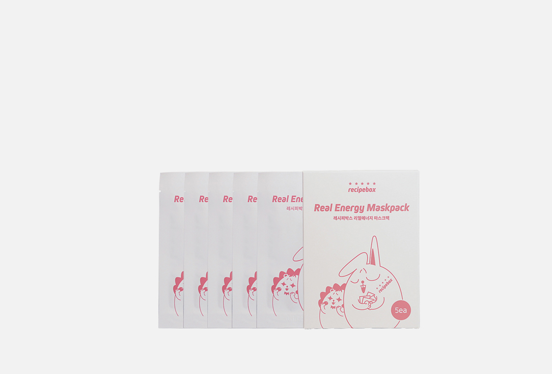 Recipebox Face Mask Sheet Kids Real energy maskpack 5 pcs Recipebox Face Mask Sheet Kids Real energy maskpack