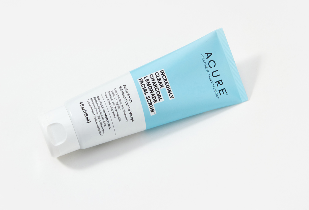 Acure Purifying Facial Scrub Incredibly Clear Charcoal Lemonade