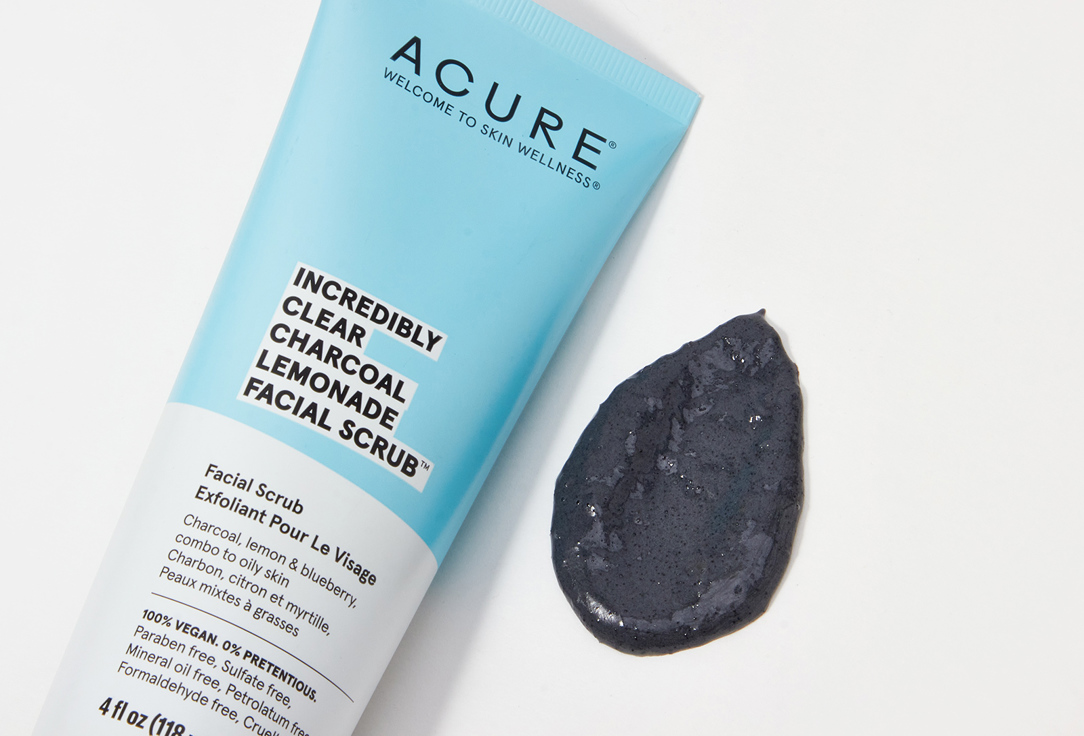 Acure Purifying Facial Scrub Incredibly Clear Charcoal Lemonade