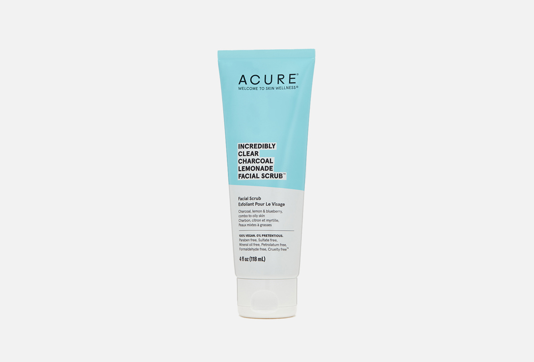 Acure Purifying Facial Scrub Incredibly Clear Charcoal Lemonade
