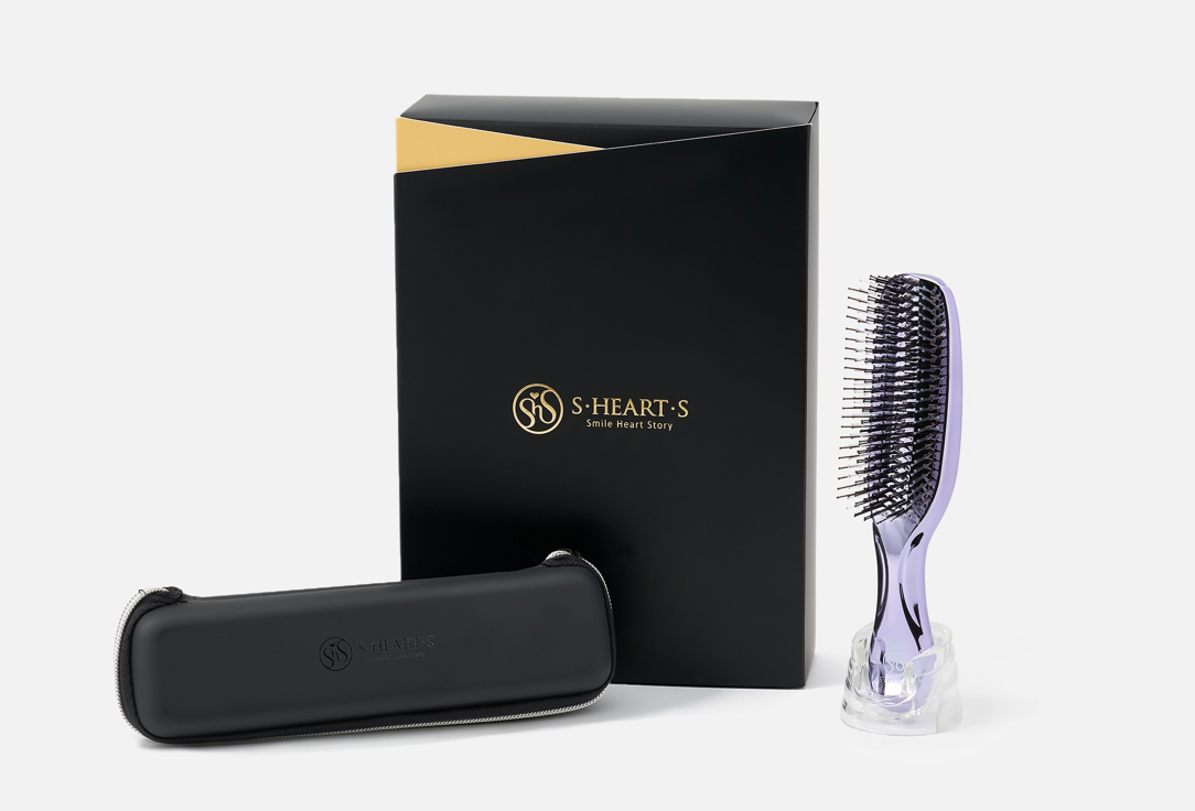 S-Heart-S Scalp Brush & Zipper Case Set world premium long