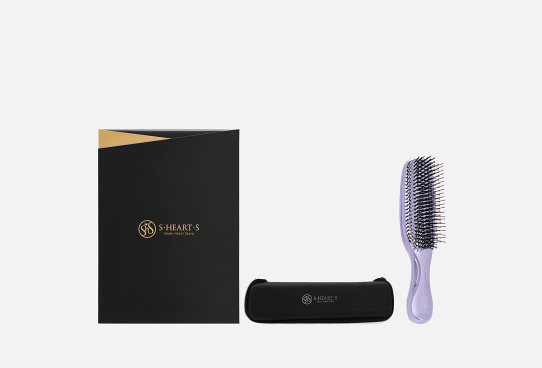 S-Heart-S Scalp Brush & Zipper Case Set world premium long