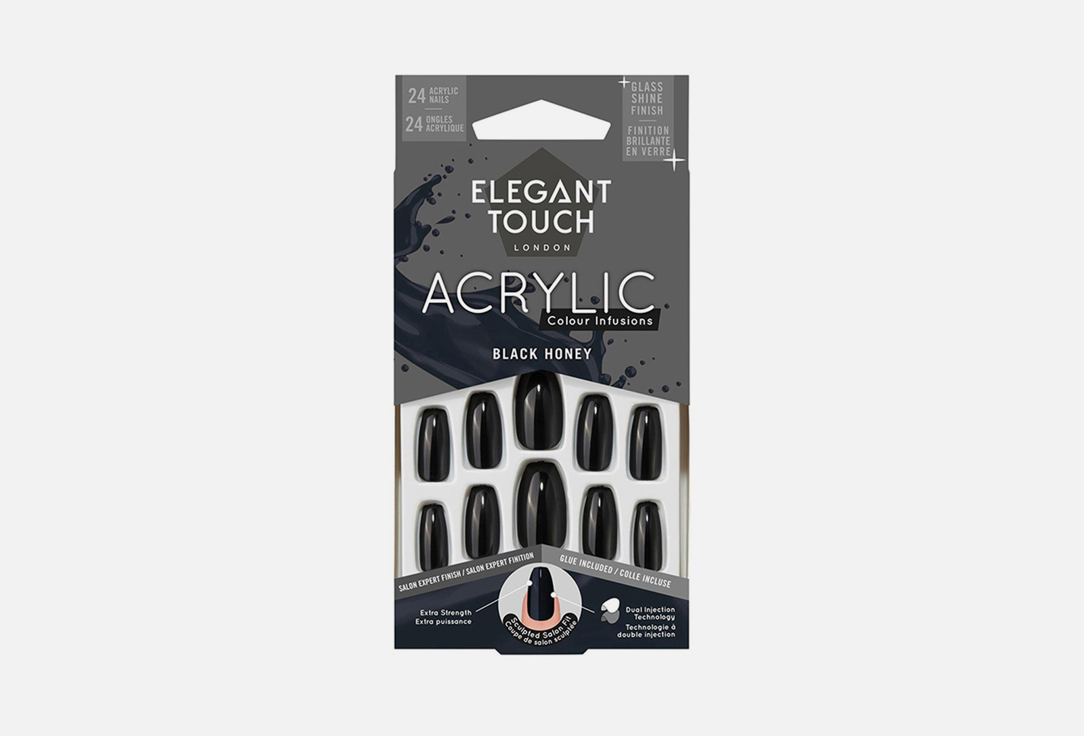 ELEGANT TOUCH Colour false nails Acrylic Black honey 24 pcs ELEGANT TOUCH Colour false nails Acrylic