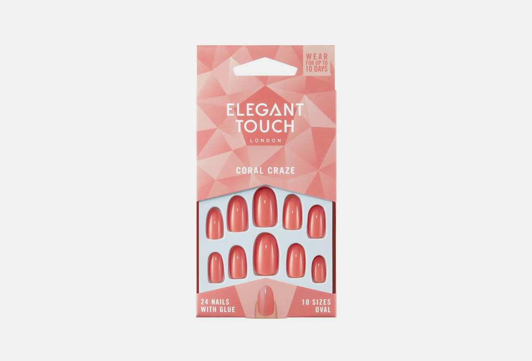 ELEGANT TOUCH Colour false nails Coral craze Coral craze 24 pcs ELEGANT TOUCH Colour false nails Coral craze