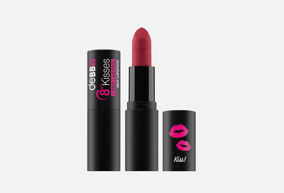 Debby Matte long lasting lipstick 8h kisses 06, Cheerful warm red 4.5 g Debby Matte long lasting lipstick 8h kisses