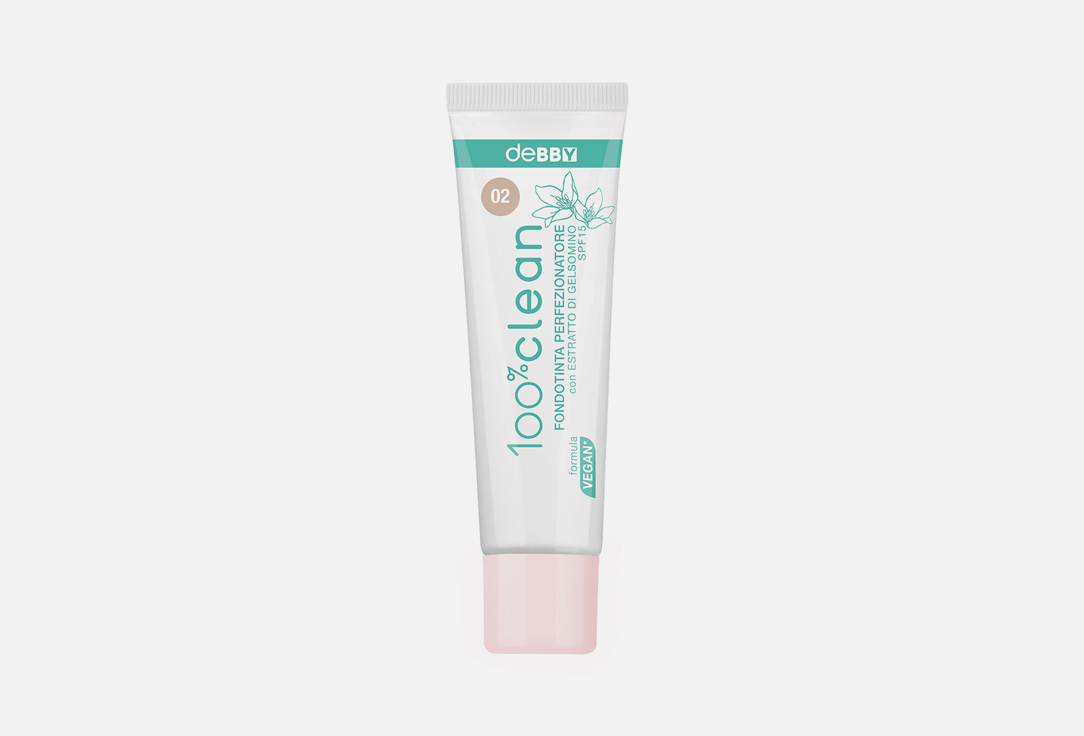 Debby Liquid Foundation SPF 15 100% clean perfecting 02, Beige 1.2 g Debby Liquid Foundation SPF 15 100% clean perfecting