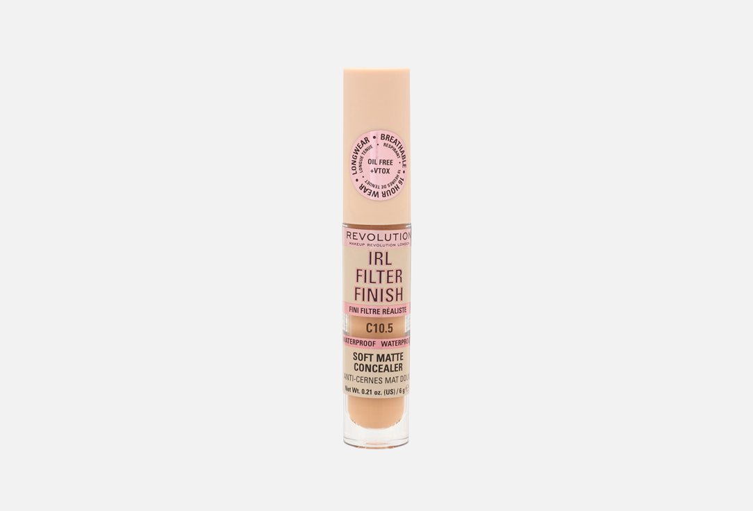 MakeUp Revolution Long-lasting Liquid Concealer Irl Filter Finish C10.5 6 g MakeUp Revolution Long-lasting Liquid Concealer Irl Filter Finish