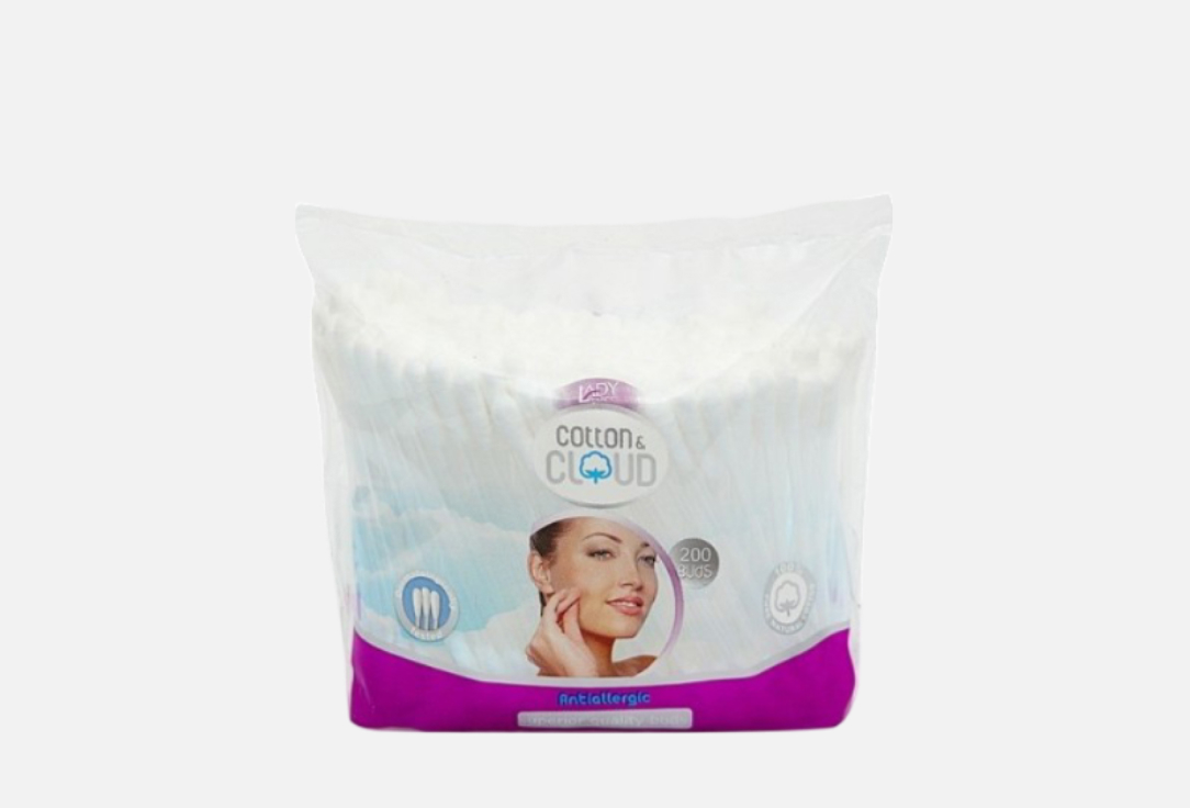 Cotton-Cloud cotton buds Cotton Buds Bag 200 pcs Cotton-Cloud cotton buds Cotton Buds Bag